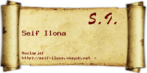 Seif Ilona névjegykártya